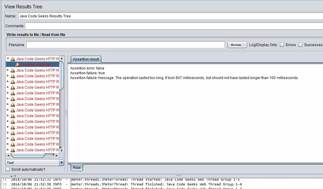 http results error assertion duration