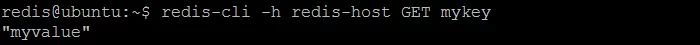 Picture 3. Verifying that value for mykey was really stored on redis-host instance.