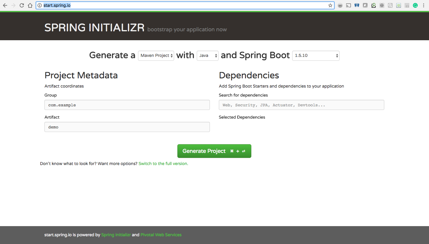 spring boot web starter example