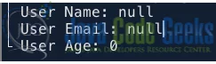 Fig 1: Null Value Output without Custom Field Name (@SerializedName not used)