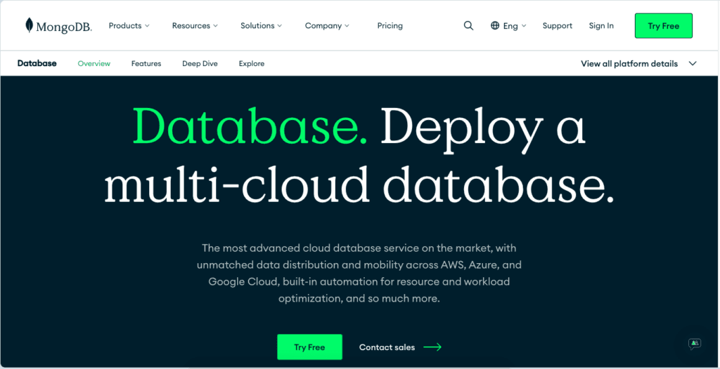 mongodb atlas homepage